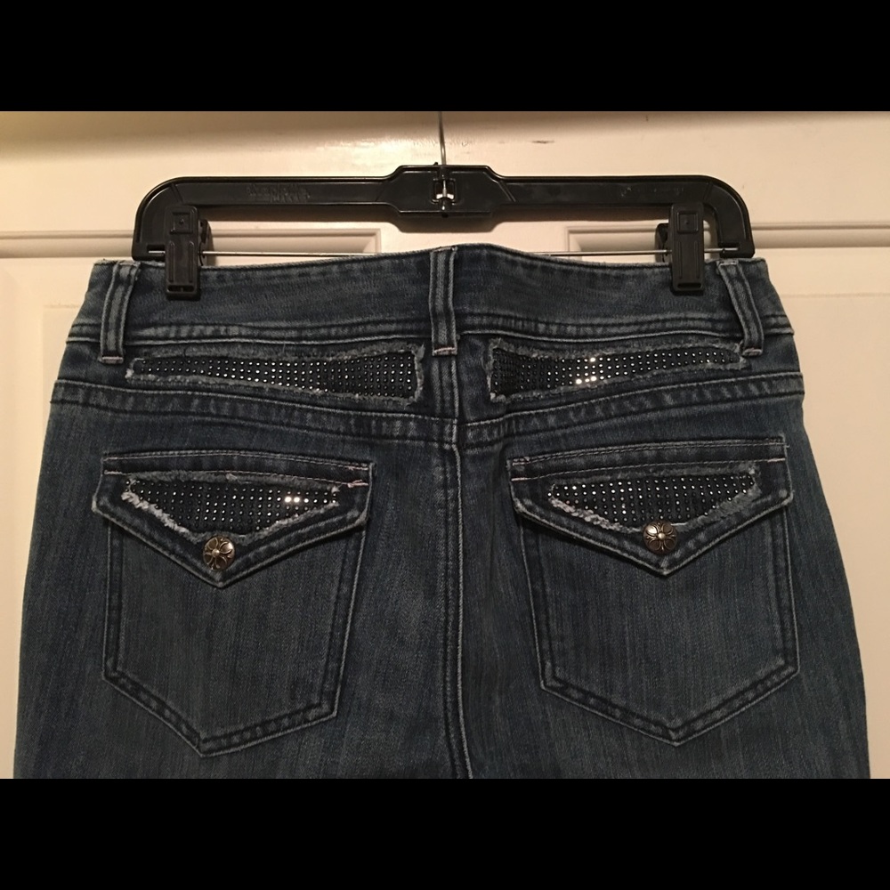 Inc Denim Dark Wash Bling Pocket Jeans 12P